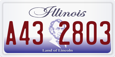 IL license plate A432803
