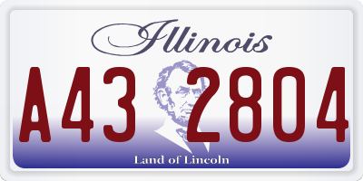 IL license plate A432804