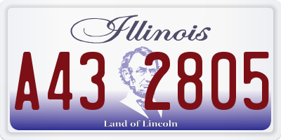 IL license plate A432805