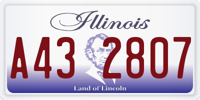 IL license plate A432807