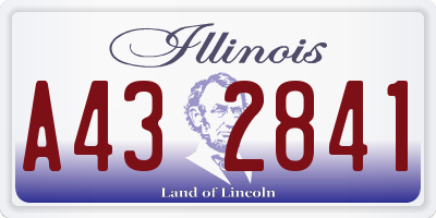 IL license plate A432841
