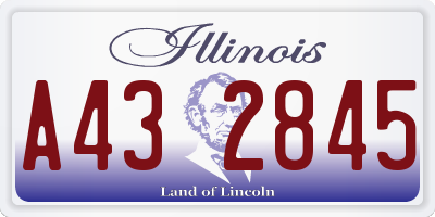 IL license plate A432845