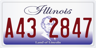 IL license plate A432847