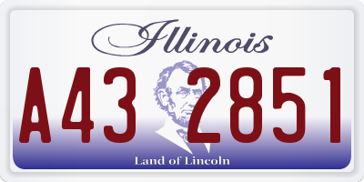 IL license plate A432851