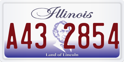 IL license plate A432854