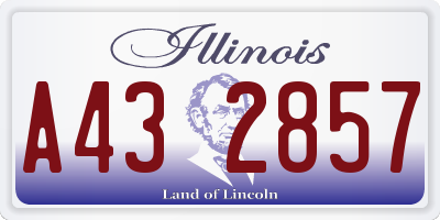 IL license plate A432857