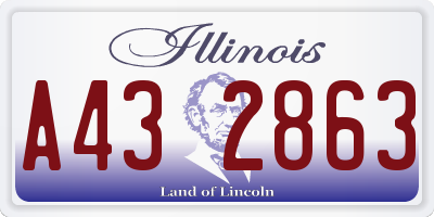 IL license plate A432863