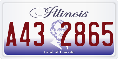 IL license plate A432865