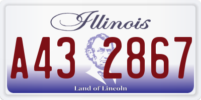 IL license plate A432867