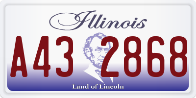 IL license plate A432868