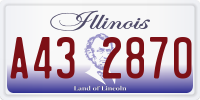 IL license plate A432870