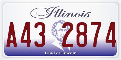 IL license plate A432874