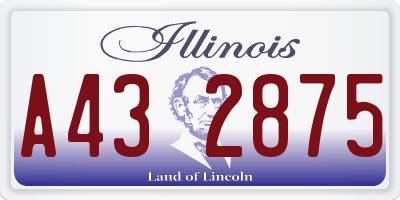 IL license plate A432875
