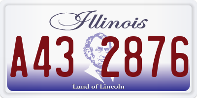 IL license plate A432876