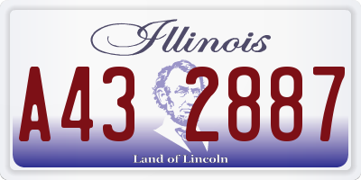 IL license plate A432887