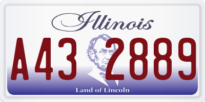 IL license plate A432889