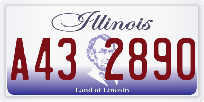 IL license plate A432890