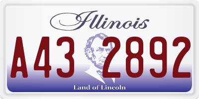 IL license plate A432892