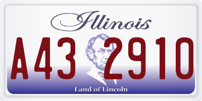 IL license plate A432910