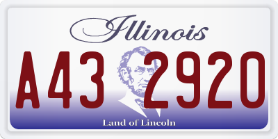 IL license plate A432920