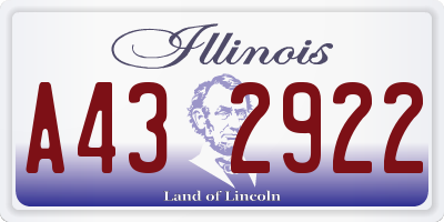 IL license plate A432922