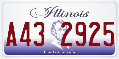 IL license plate A432925