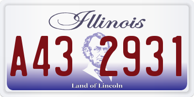 IL license plate A432931