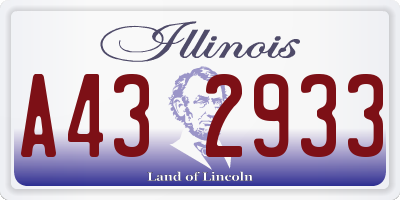 IL license plate A432933