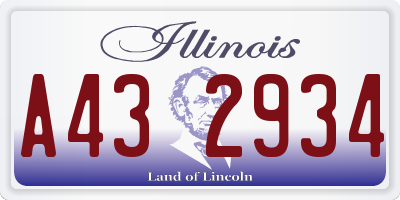 IL license plate A432934