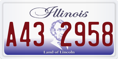 IL license plate A432958