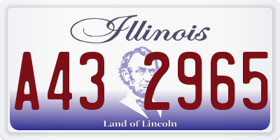 IL license plate A432965