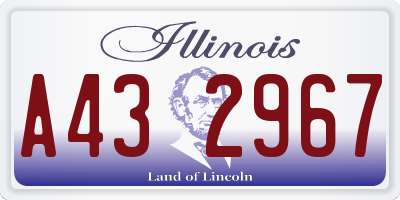 IL license plate A432967