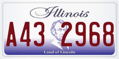 IL license plate A432968