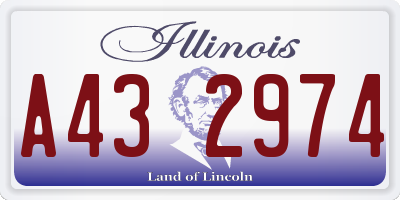 IL license plate A432974