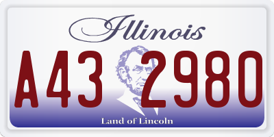 IL license plate A432980