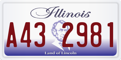 IL license plate A432981