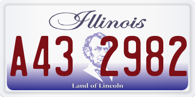 IL license plate A432982