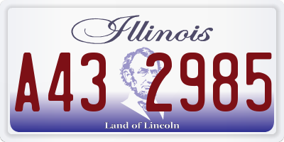 IL license plate A432985