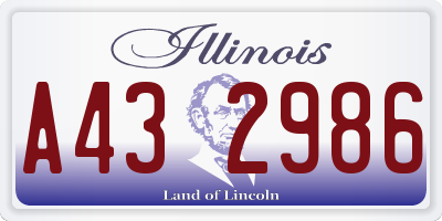 IL license plate A432986
