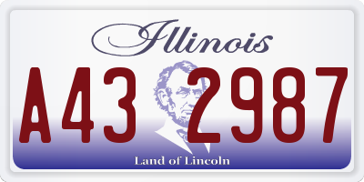 IL license plate A432987