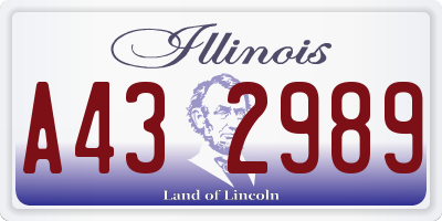 IL license plate A432989