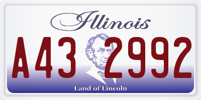 IL license plate A432992