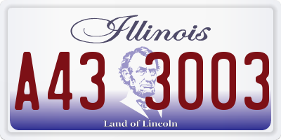 IL license plate A433003