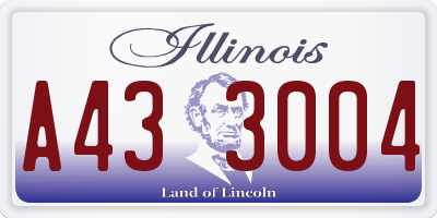 IL license plate A433004
