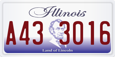 IL license plate A433016