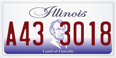 IL license plate A433018