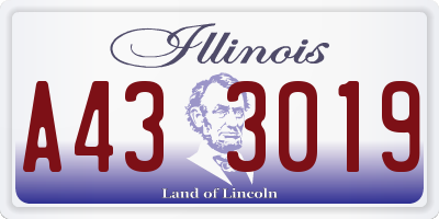 IL license plate A433019