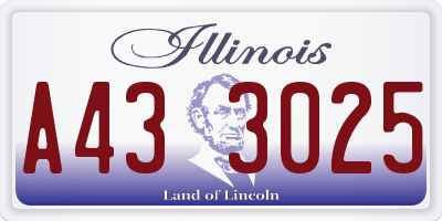 IL license plate A433025