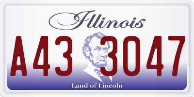 IL license plate A433047