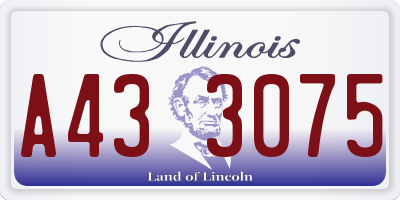 IL license plate A433075